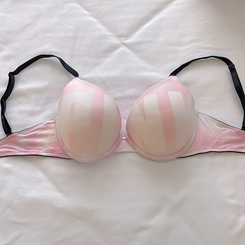 Victoria Secret Pink pink branded bra. Black and pink.